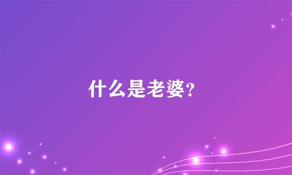 什么是老婆？