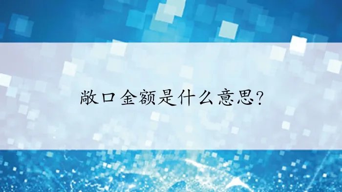 敞口金额是什么意思？