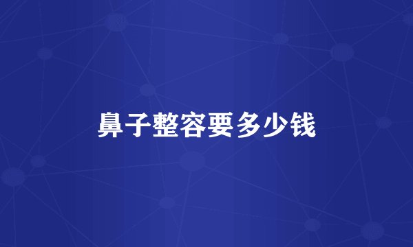 鼻子整容要多少钱