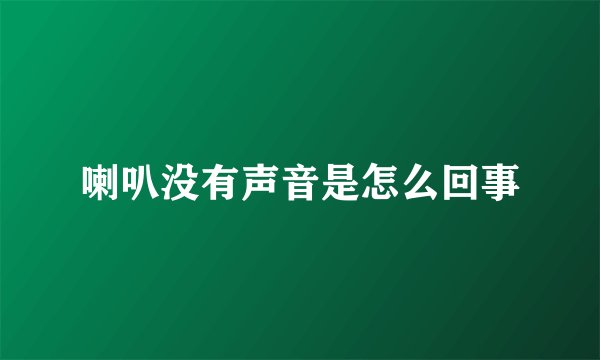 喇叭没有声音是怎么回事