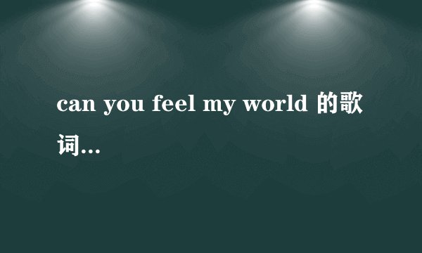 can you feel my world 的歌词是什么?