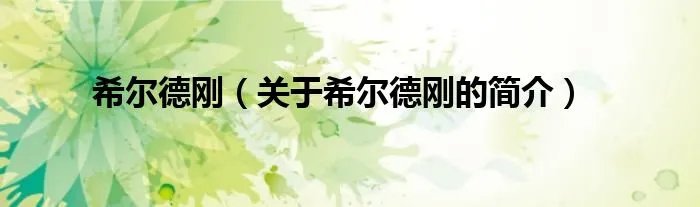 希尔德刚（关于希尔德刚的简介）