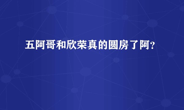 五阿哥和欣荣真的圆房了阿?