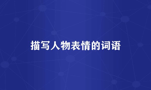 描写人物表情的词语