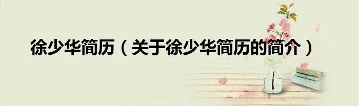徐少华简历（关于徐少华简历的简介）