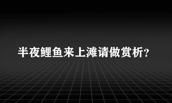 半夜鲤鱼来上滩请做赏析？
