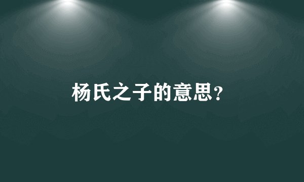 杨氏之子的意思？