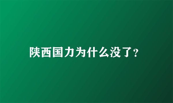 陕西国力为什么没了？