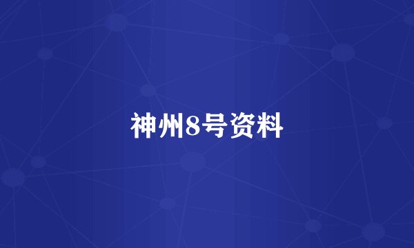 神州8号资料