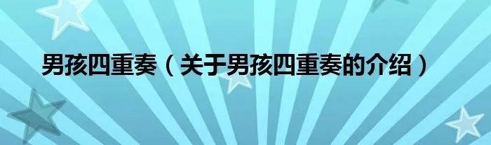 男孩四重奏（关于男孩四重奏的介绍）