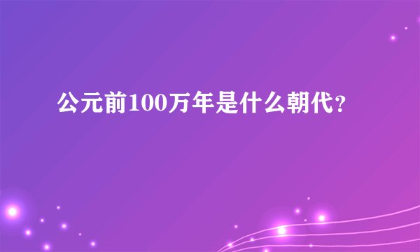 公元前100万年是什么朝代？