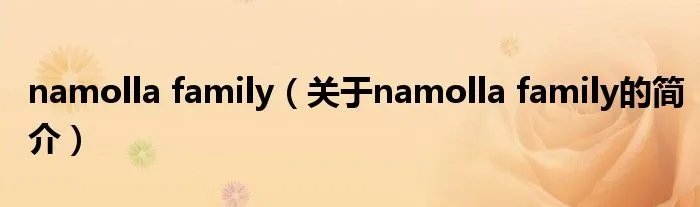 namolla family（关于namolla family的简介）