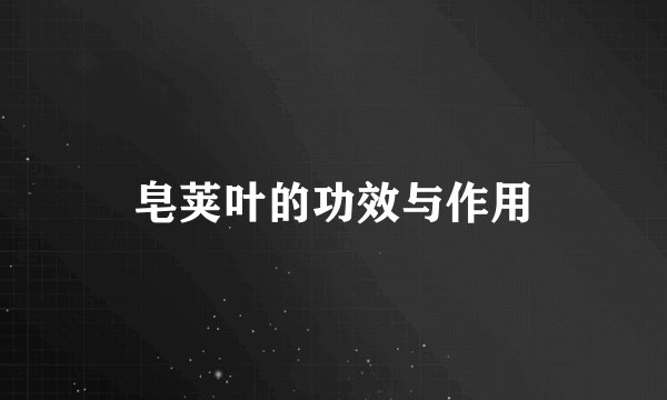 皂荚叶的功效与作用