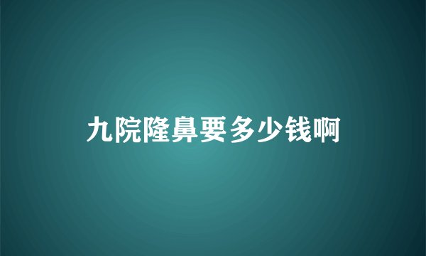 九院隆鼻要多少钱啊