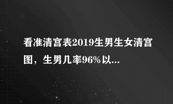 看准清宫表2019生男生女清宫图，生男几率96%以上！真的太准了 ...