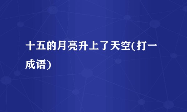 十五的月亮升上了天空(打一成语)
