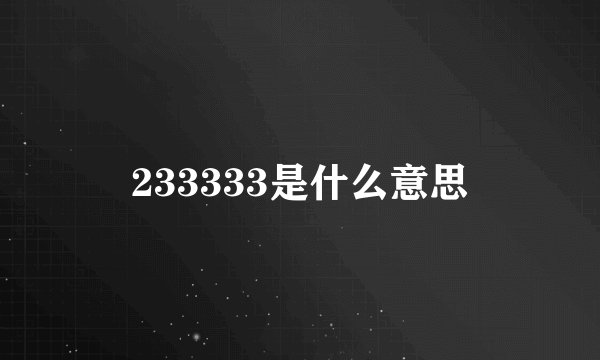 233333是什么意思