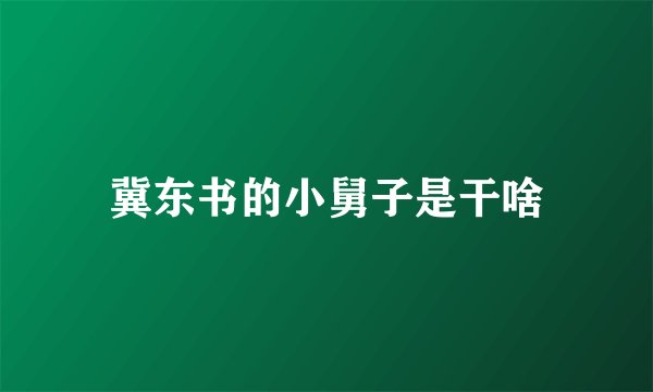 冀东书的小舅子是干啥