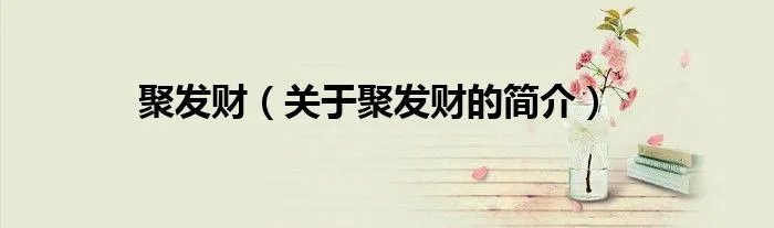 聚发财（关于聚发财的简介）