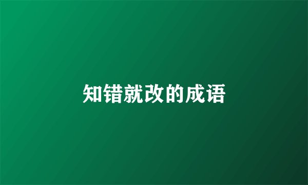 知错就改的成语