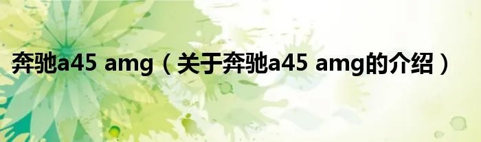 奔驰a45 amg（关于奔驰a45 amg的介绍）