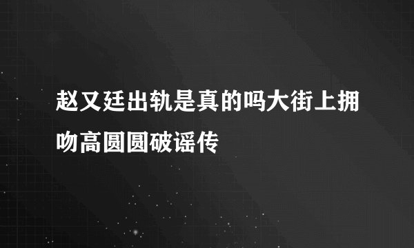 赵又廷出轨是真的吗大街上拥吻高圆圆破谣传