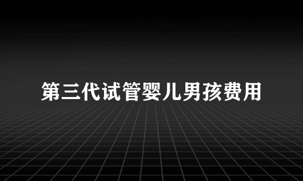 第三代试管婴儿男孩费用