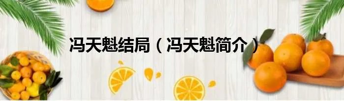 冯天魁结局（冯天魁简介）