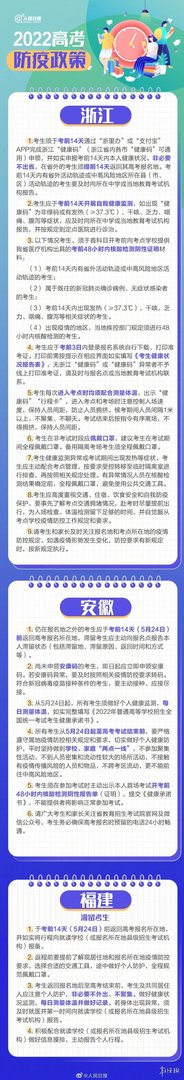 各地高考防疫政策汇总 2022年高考防疫要求