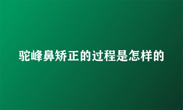 驼峰鼻矫正的过程是怎样的