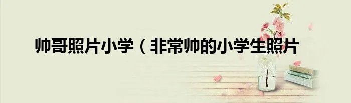 帅哥照片小学（非常帅的小学生照片