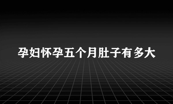 孕妇怀孕五个月肚子有多大