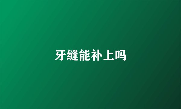牙缝能补上吗