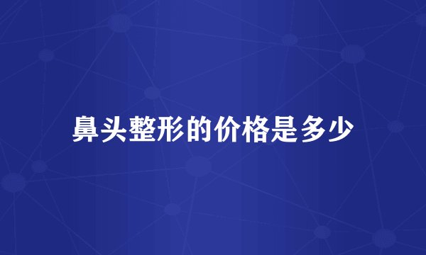 鼻头整形的价格是多少