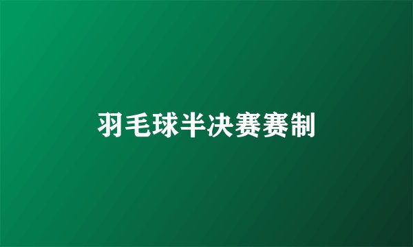 羽毛球半决赛赛制