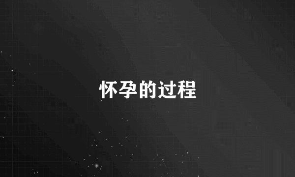 怀孕的过程
