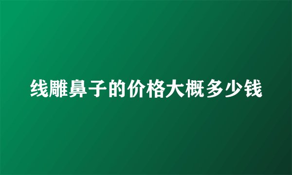 线雕鼻子的价格大概多少钱