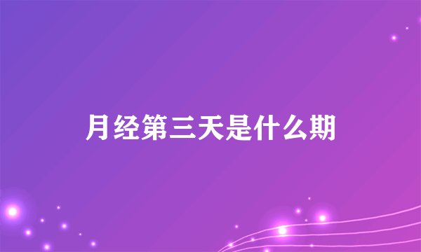 月经第三天是什么期