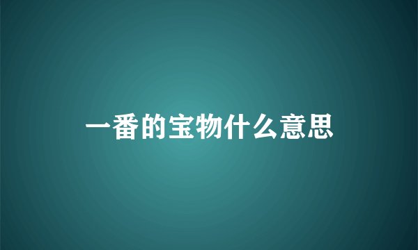 一番的宝物什么意思