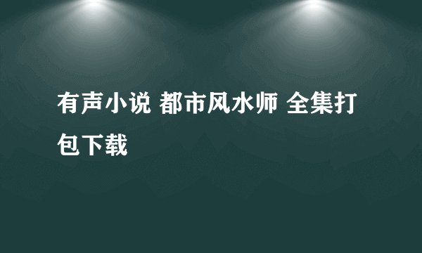 有声小说 都市风水师 全集打包下载