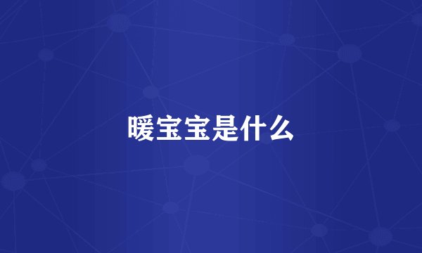 暖宝宝是什么