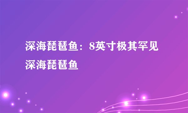 深海琵琶鱼：8英寸极其罕见深海琵琶鱼