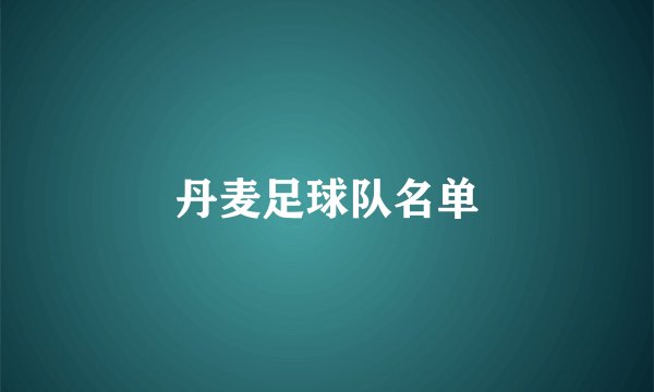 丹麦足球队名单