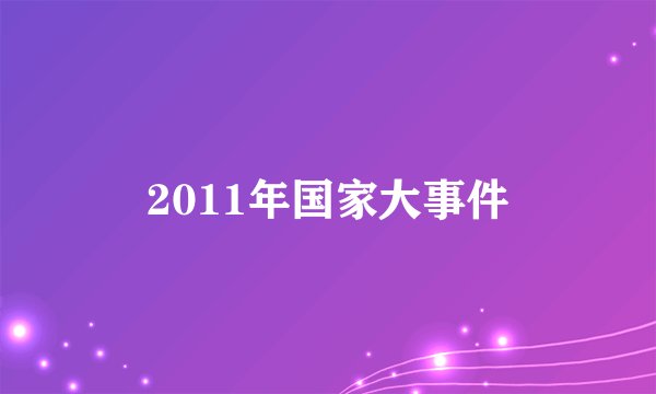 2011年国家大事件