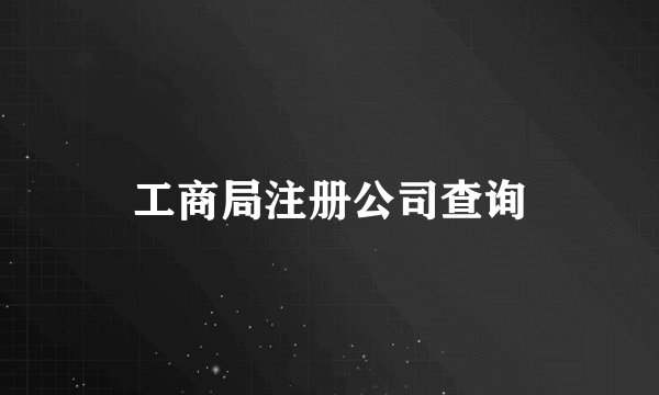 工商局注册公司查询