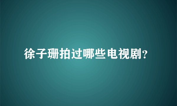 徐子珊拍过哪些电视剧？