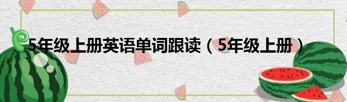 5年级上册英语单词跟读（5年级上册）