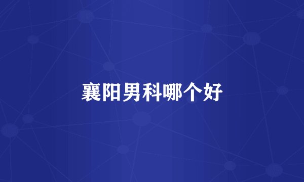 襄阳男科哪个好