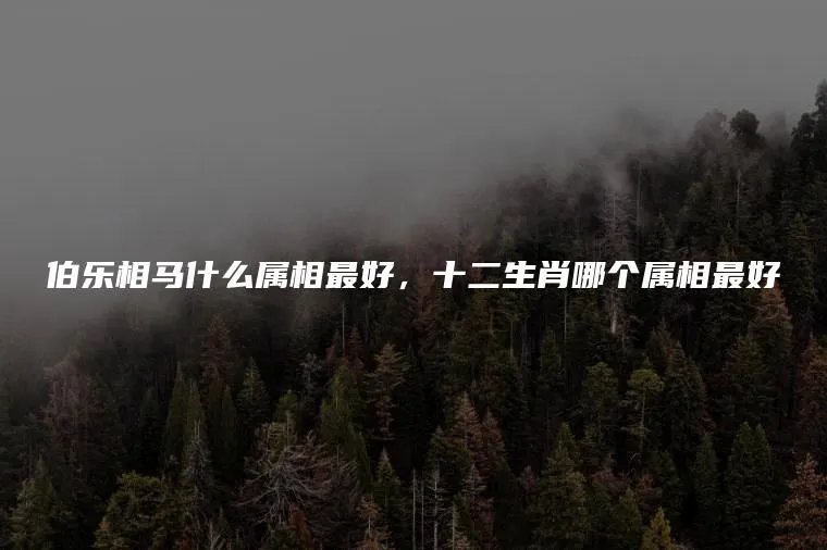 伯乐相马什么属相最好，十二生肖哪个属相最好