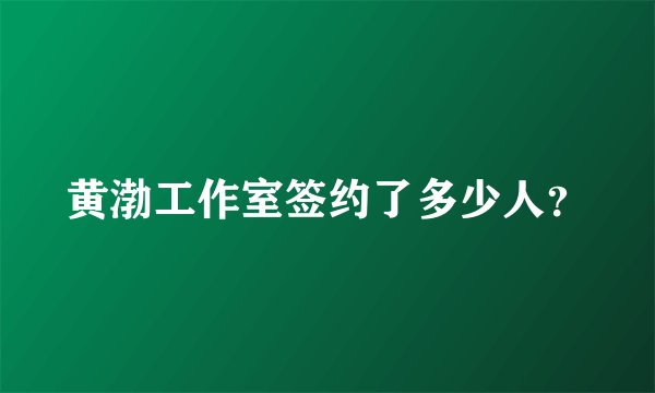 黄渤工作室签约了多少人？